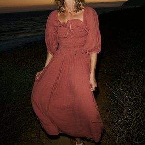Free People Oasis Midi Dress - Auburn, Size Small, NWT